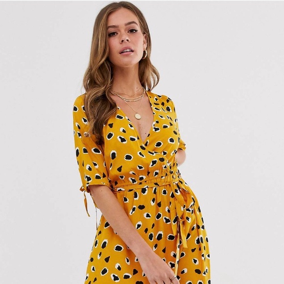 ASOS | Dresses | Wrap Front Mini Dress In Splonge Print | Poshmark